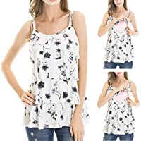 STRIR Camiseta de Mujer Maternidad Mujeres premamá Lactancia Camisetas sin Mangas Tank Top-Strappy Sexy Casual sin…